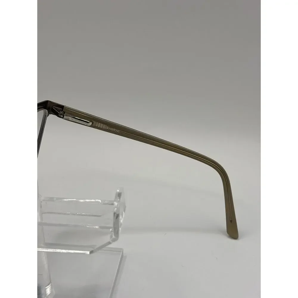 Bebe Women's Eyeglasses Brown Metal Rectangle Floral Temple Frames